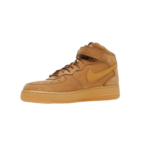 NIKE Air Force 1 Mid ’07 Flax Sneaker Men 8.5 Camel Athletic Versatile Stylish - Picture 5 of 16